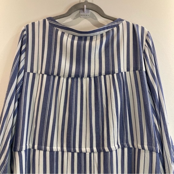 TORRID Sz 3 Blue & White Stripe Zip Front Drawstring Shirt Dress New with Tags - Picture 5 of 15